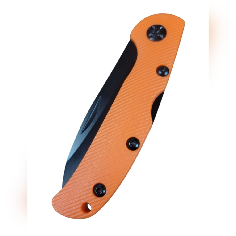 420 Steel // Orange Lockback Folding Knife - Picture 3 of 5